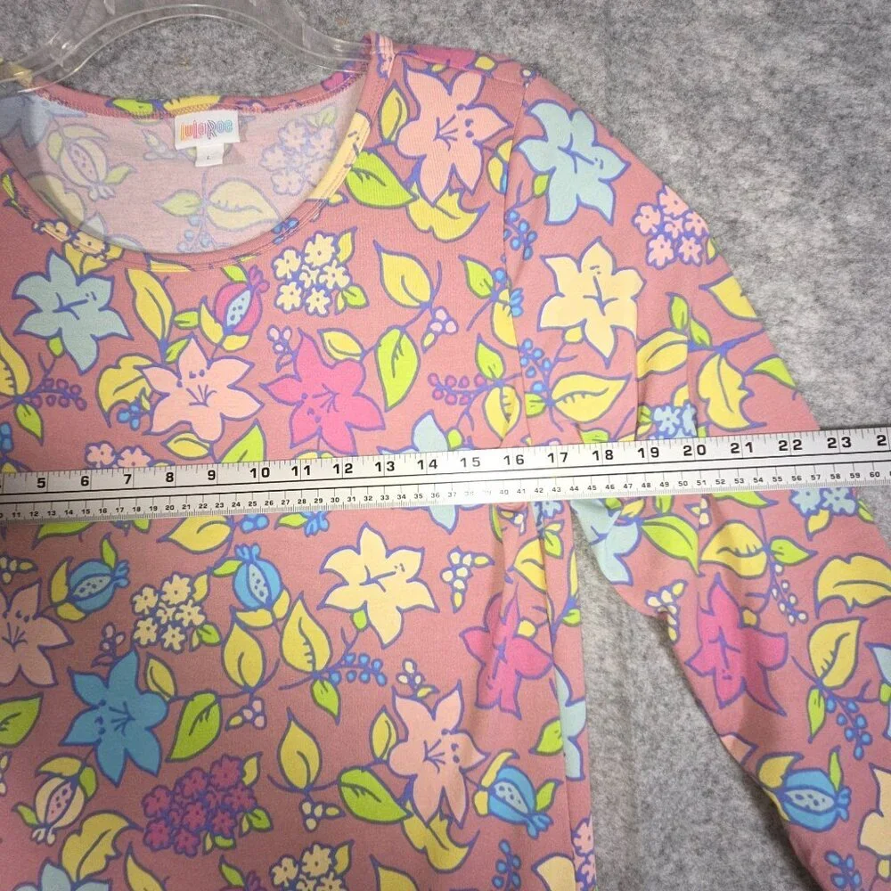 Lularoe NWT Women's Julia Shift Dress Long Sleeve  Multi Color floral  Size L - Picture 3 of 8
